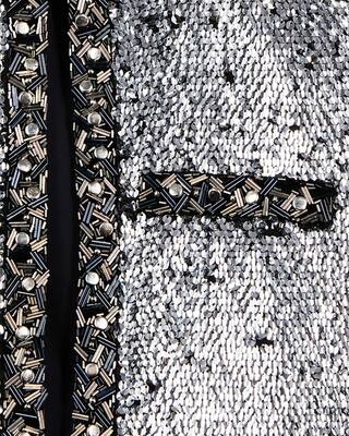 Sequin and silver pearl jacket