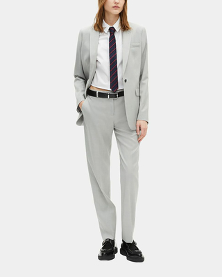 Grey single-breasted suit jacket