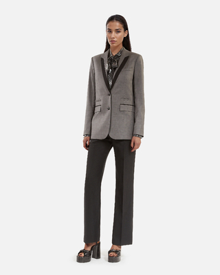 Grey straight suit jacket