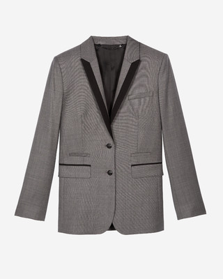 Grey straight suit jacket