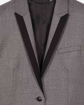 Grey straight suit jacket