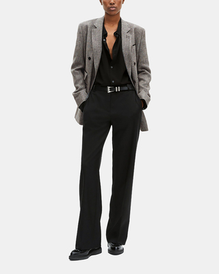 Grey wool and linen tailored jacket