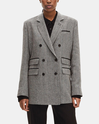 Grey wool and linen tailored jacket