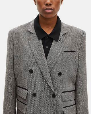 Grey wool and linen tailored jacket
