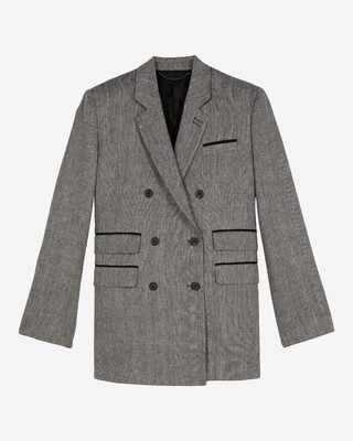 Grey wool and linen tailored jacket