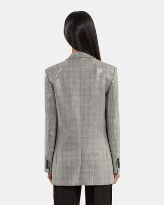 Prince of Wales sequin jacket, grey
