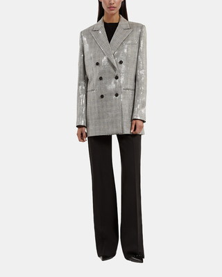 Prince of Wales sequin jacket, grey