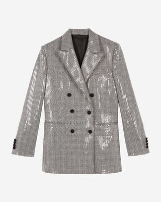 Prince of Wales sequin jacket, grey