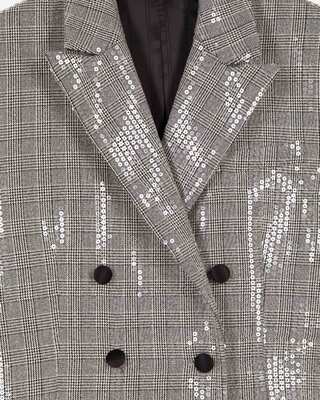 Prince of Wales sequin jacket, grey