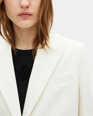 Ecru cotton tailored jacket