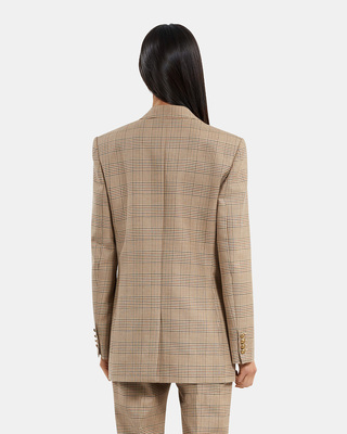 Prince of Wales beige wool suit jacket
