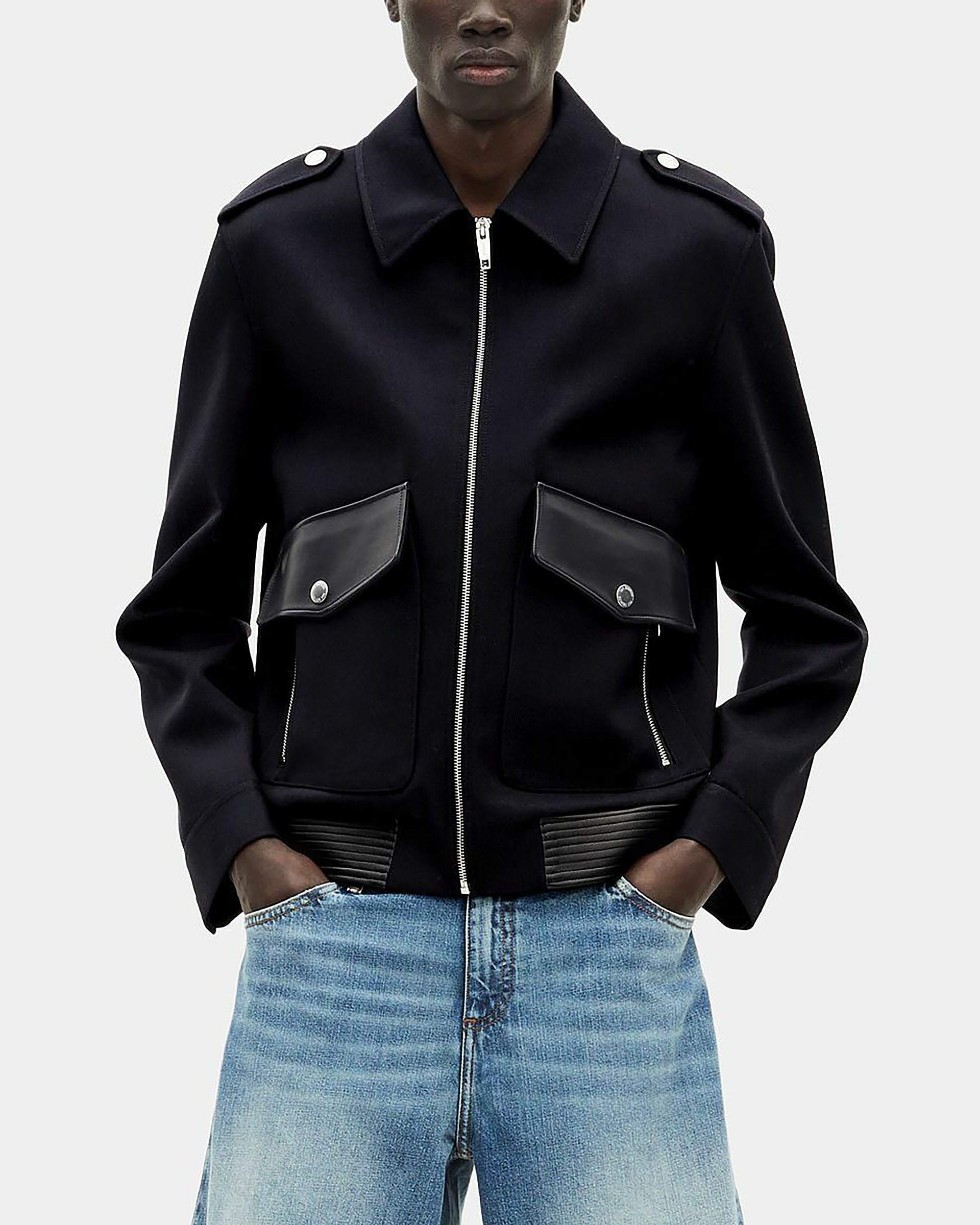 Navy blue wool jacket