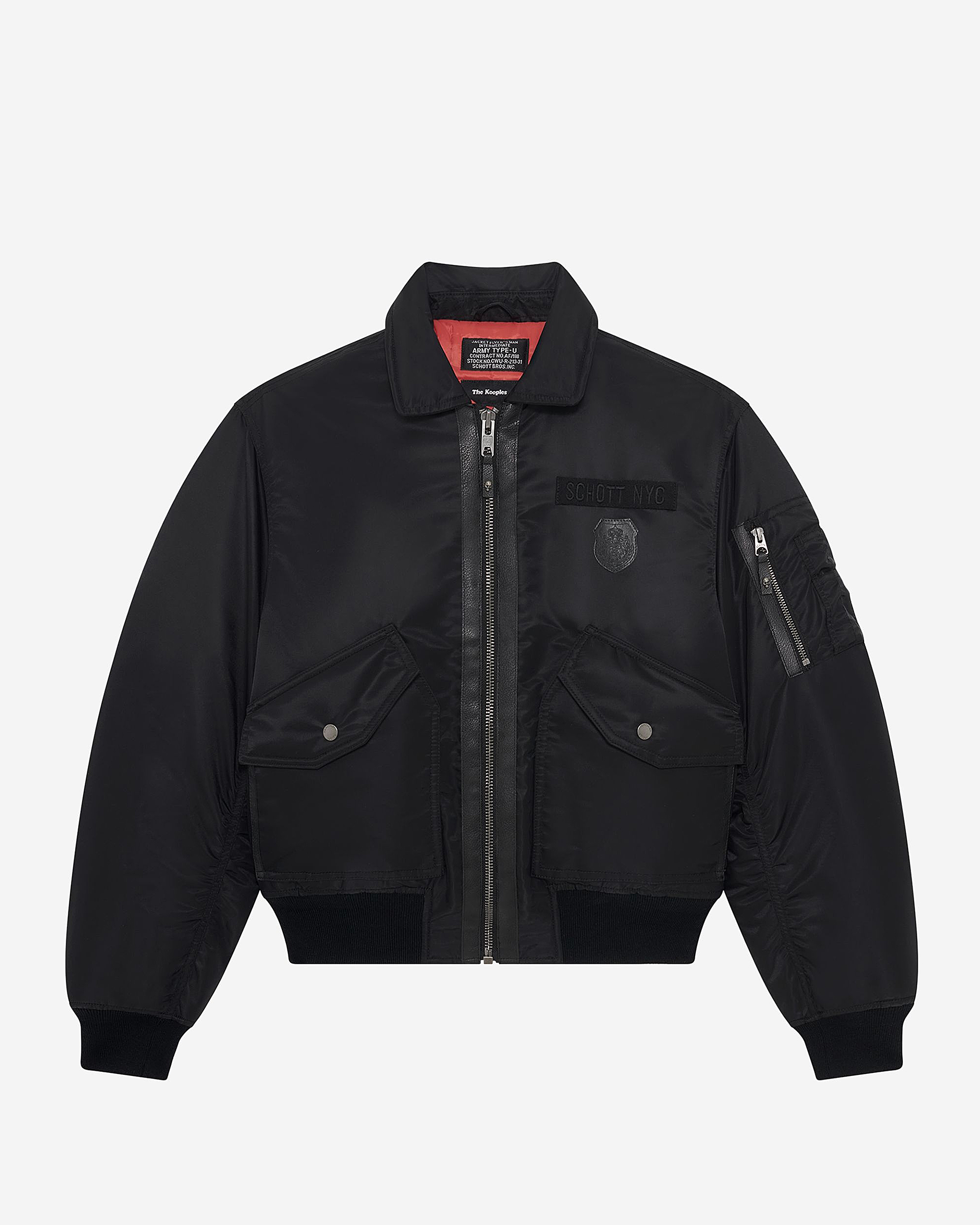 The Kooples x SCHOTT NYC black bomber jacket