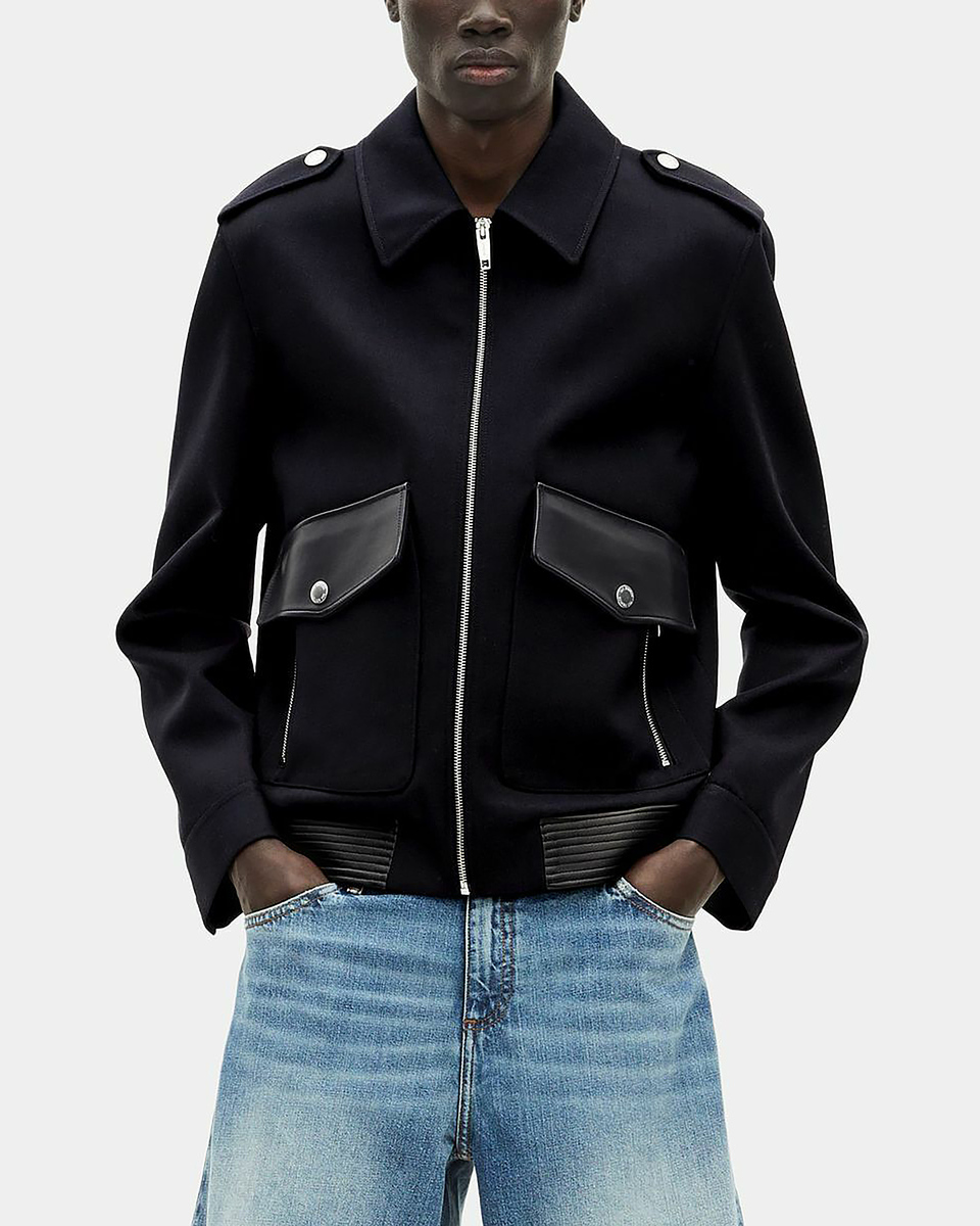 Navy blue wool jacket