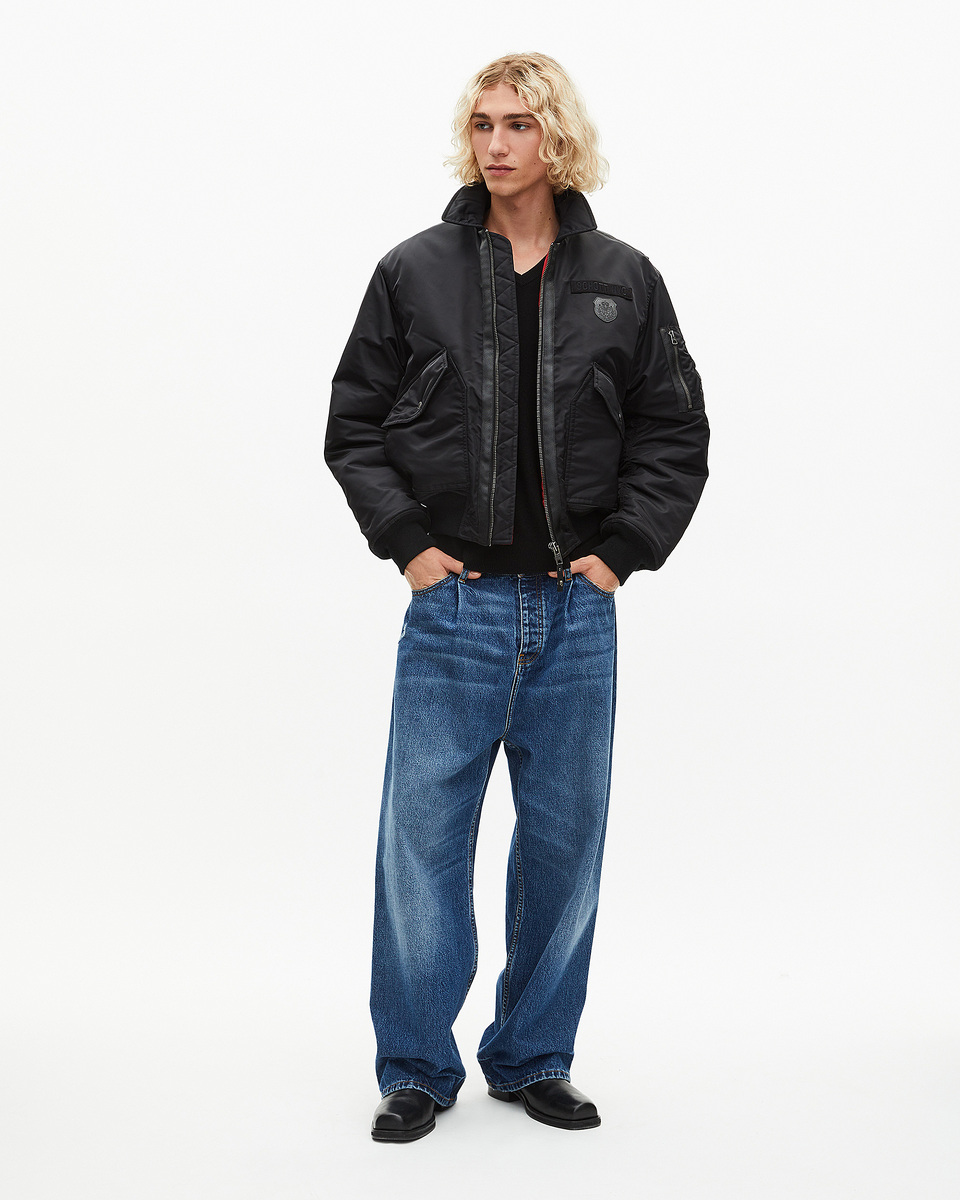 The Kooples x SCHOTT NYC black bomber jacket