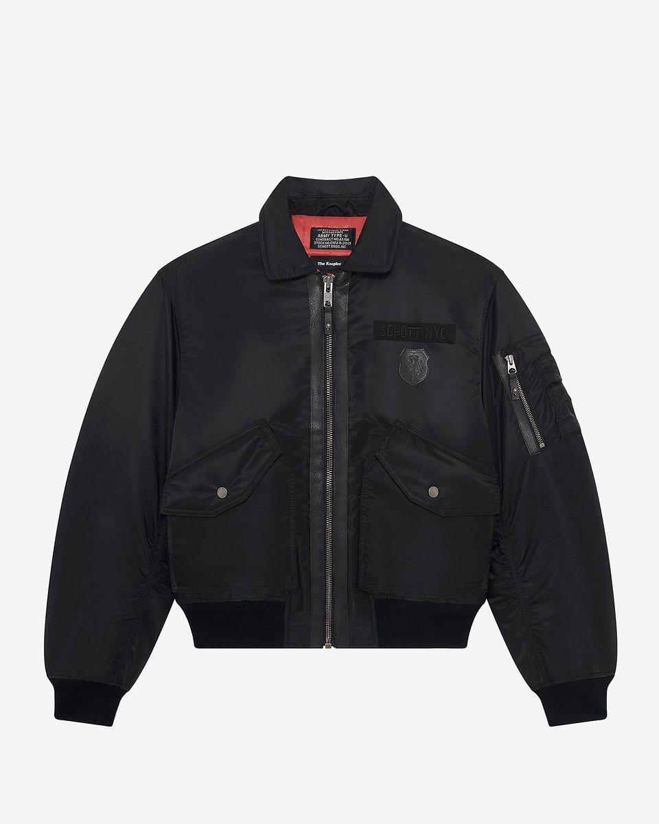 The Kooples x SCHOTT NYC black bomber jacket