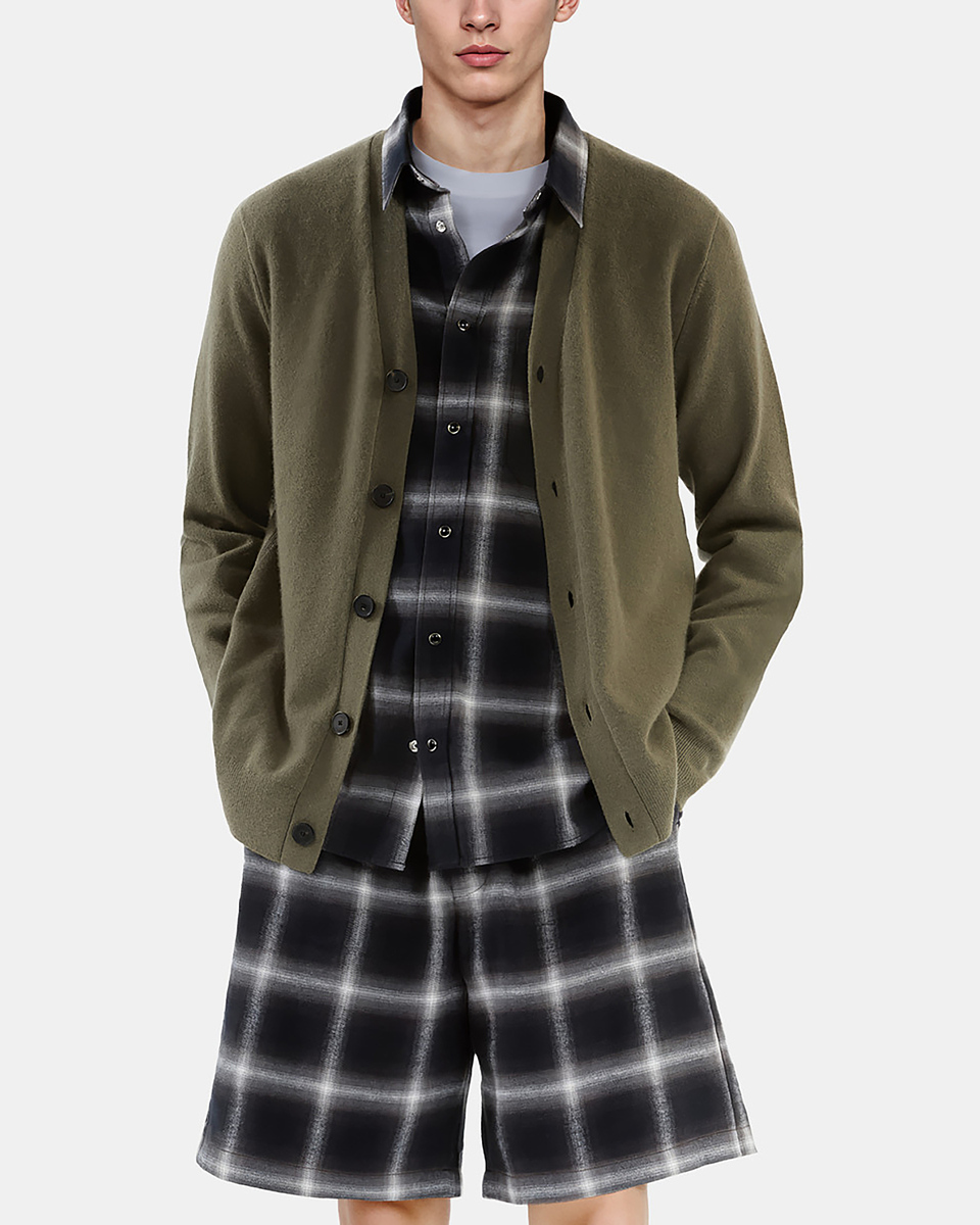 Khaki cashmere cardigan