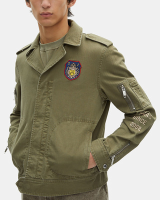 Khaki officer-style jacket