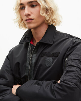 The Kooples x SCHOTT NYC black bomber jacket