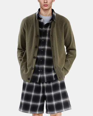 Khaki cashmere cardigan