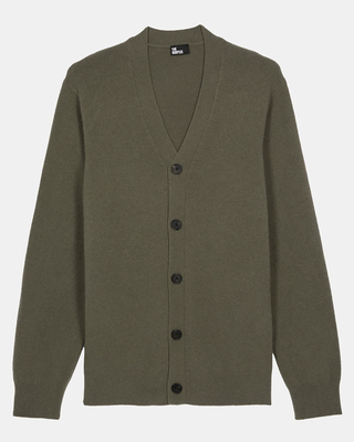 Khaki cashmere cardigan