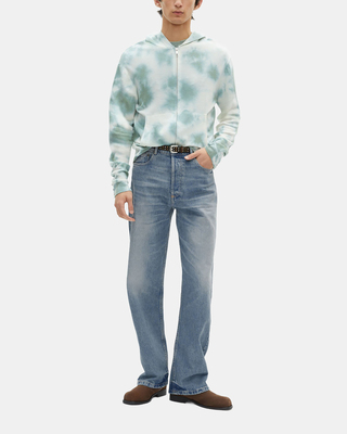 Merino wool tie and dye khaki cardigan