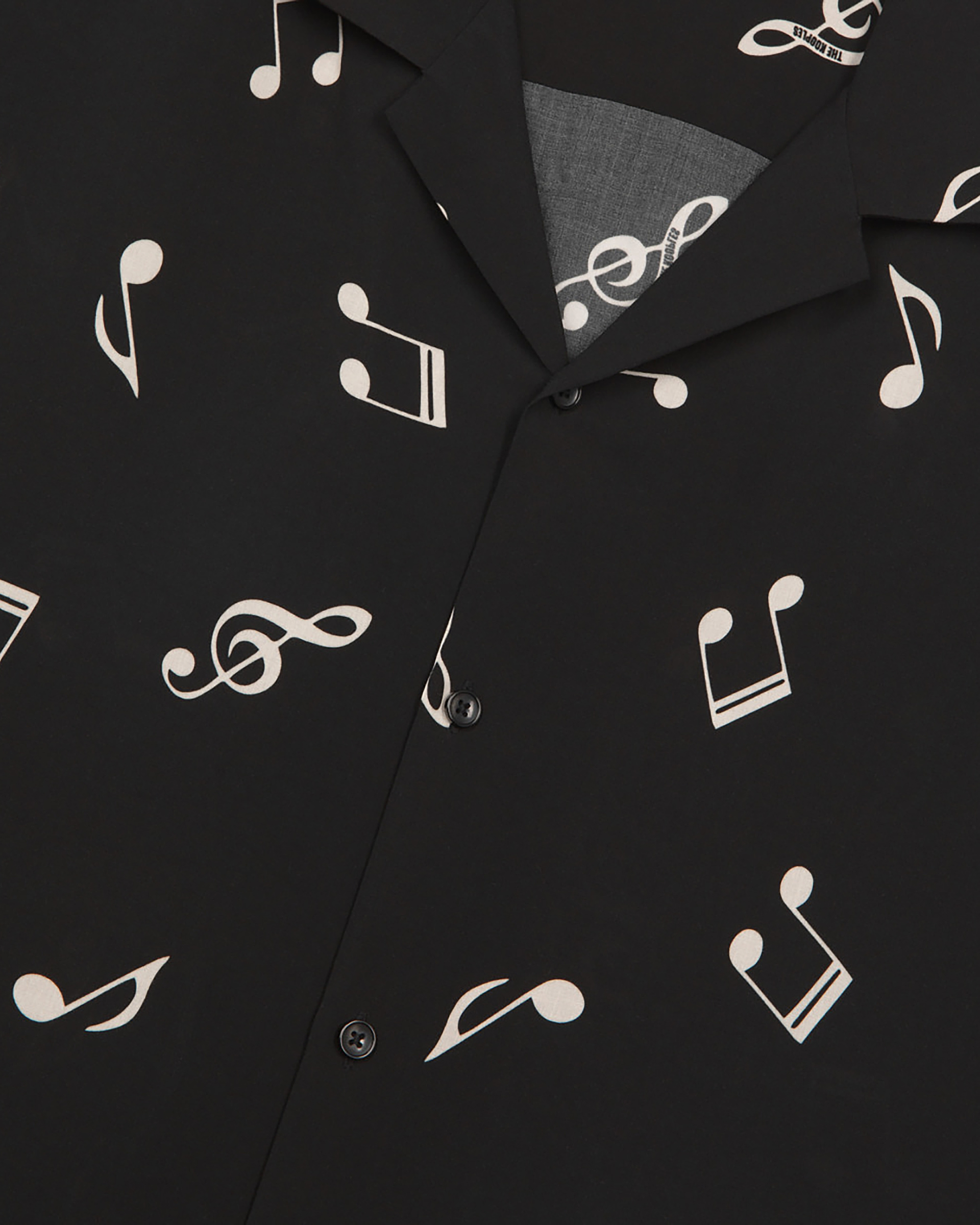 Music print short sleeve shirt