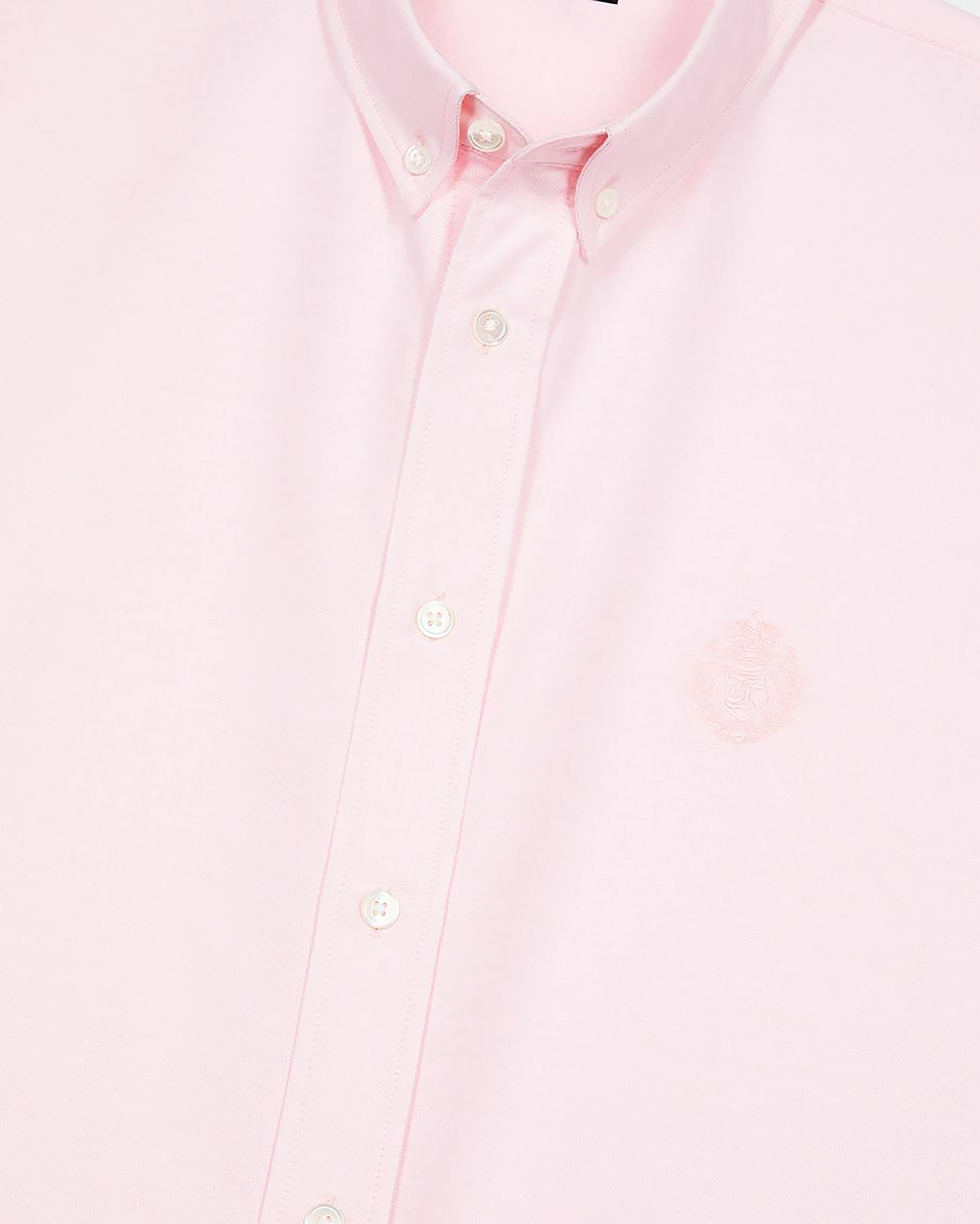 Short-sleeved shirt with pink crest