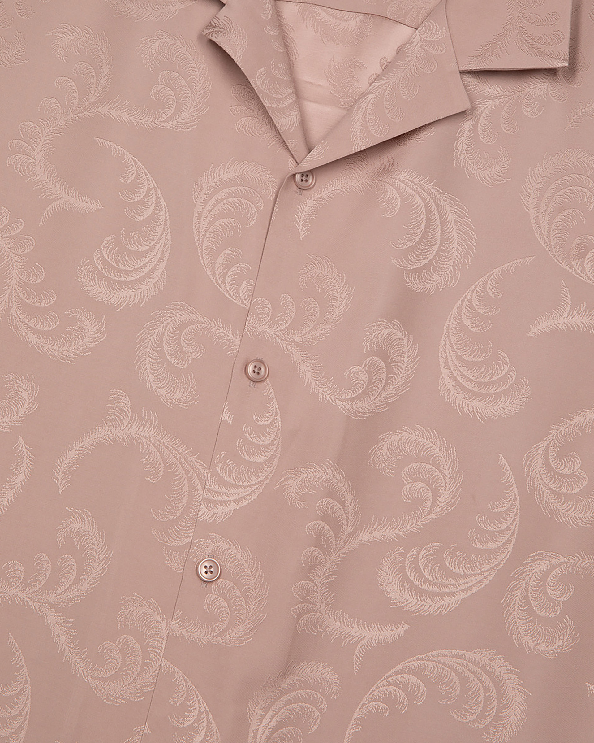 Short-sleeved pink jacquard shirt
