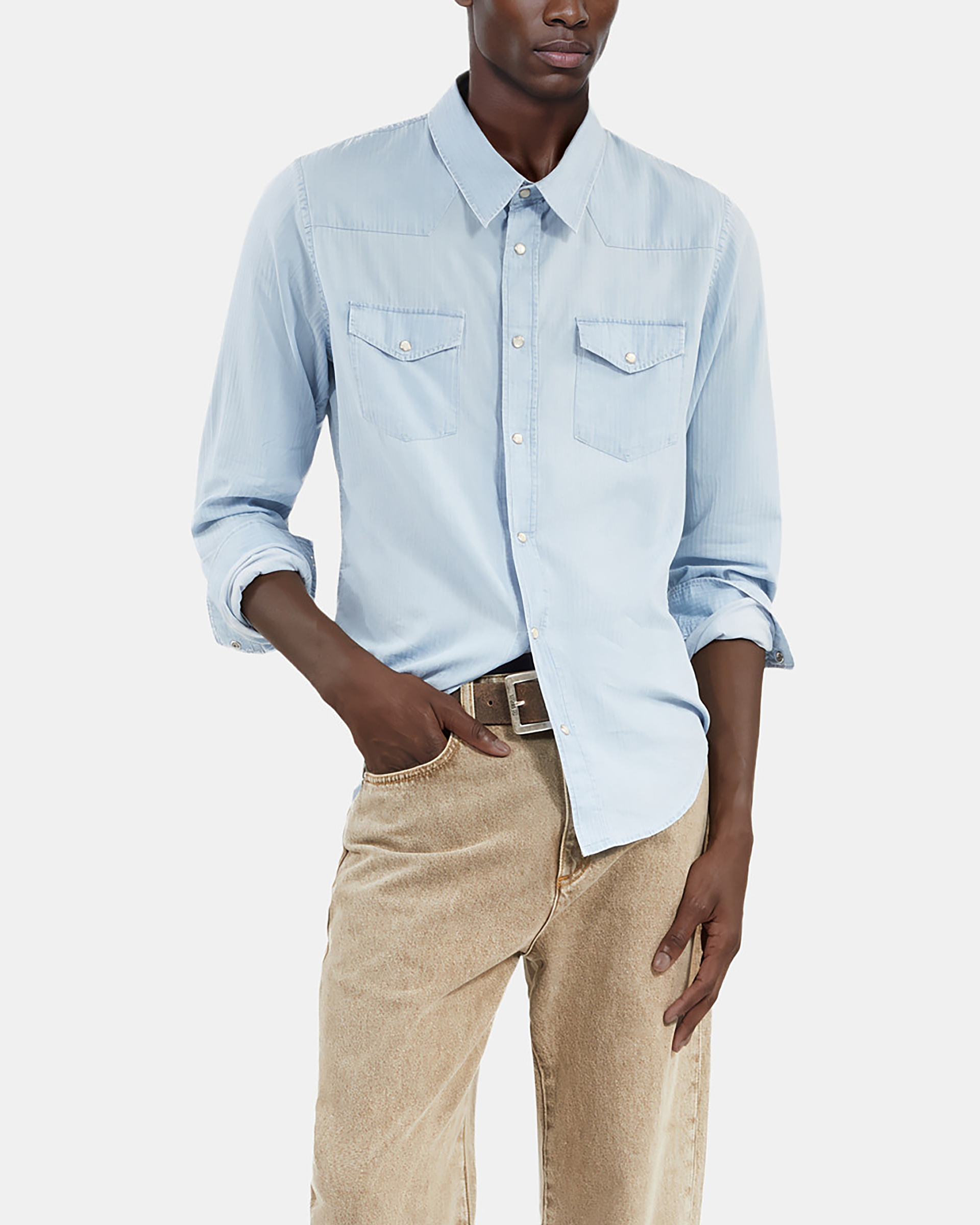 Blue denim shirt