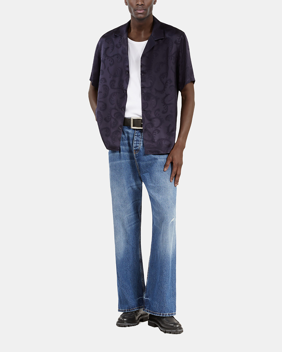 Navy short-sleeve shirt