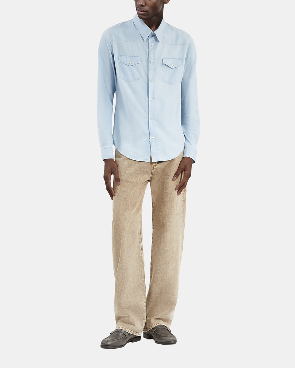Blue denim shirt