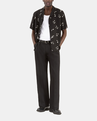 Music print short sleeve shirt