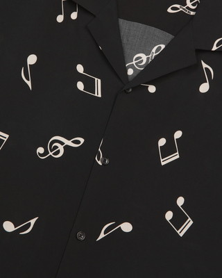 Music print short sleeve shirt
