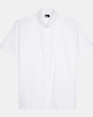 Short-sleeved shirt with white blazon