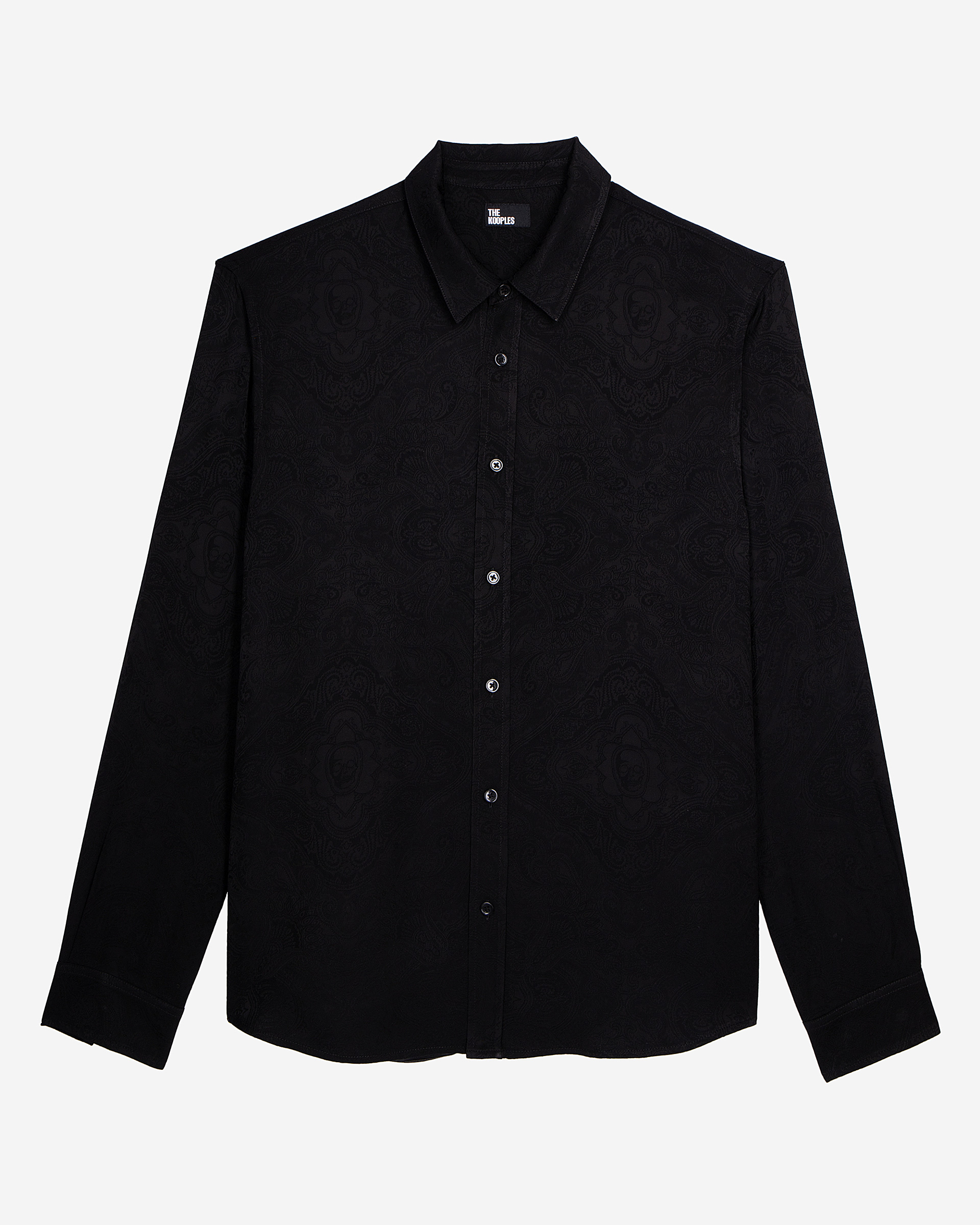 Black jacquard shirt with skulls