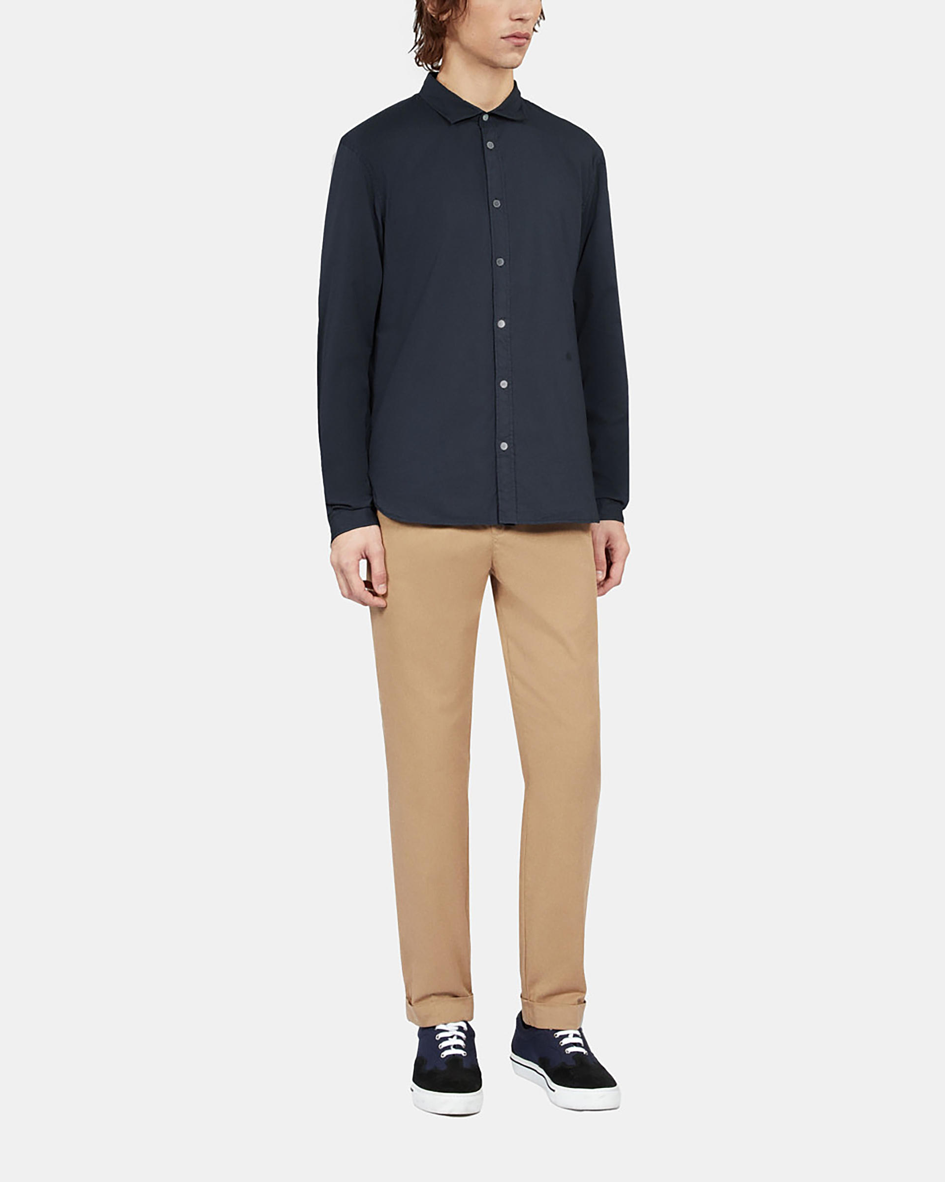 Navy blue cotton voile shirt