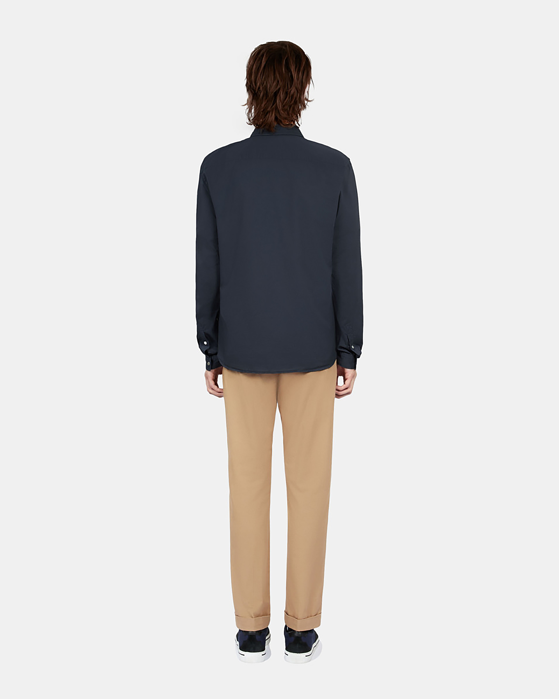 Navy blue cotton voile shirt
