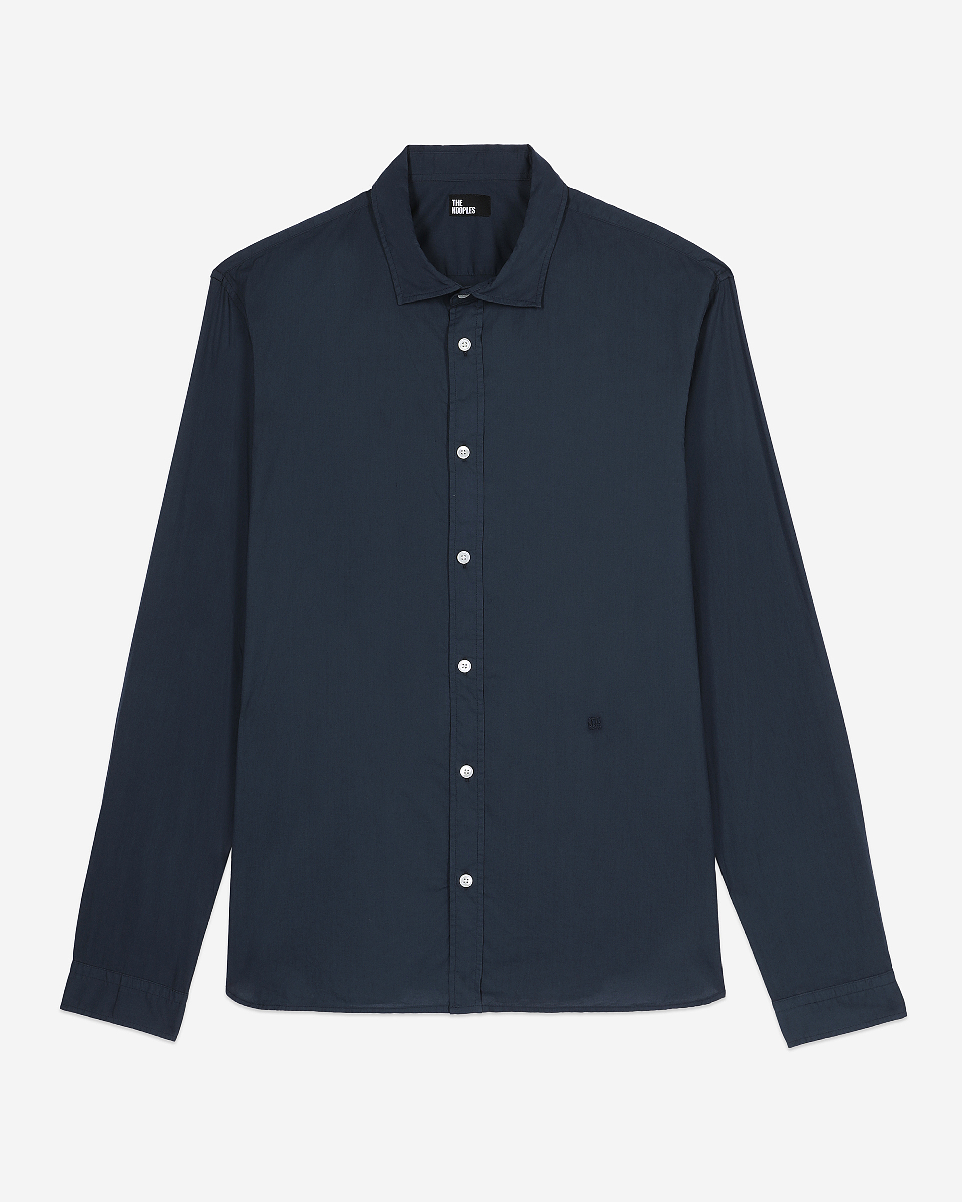 Navy blue cotton voile shirt
