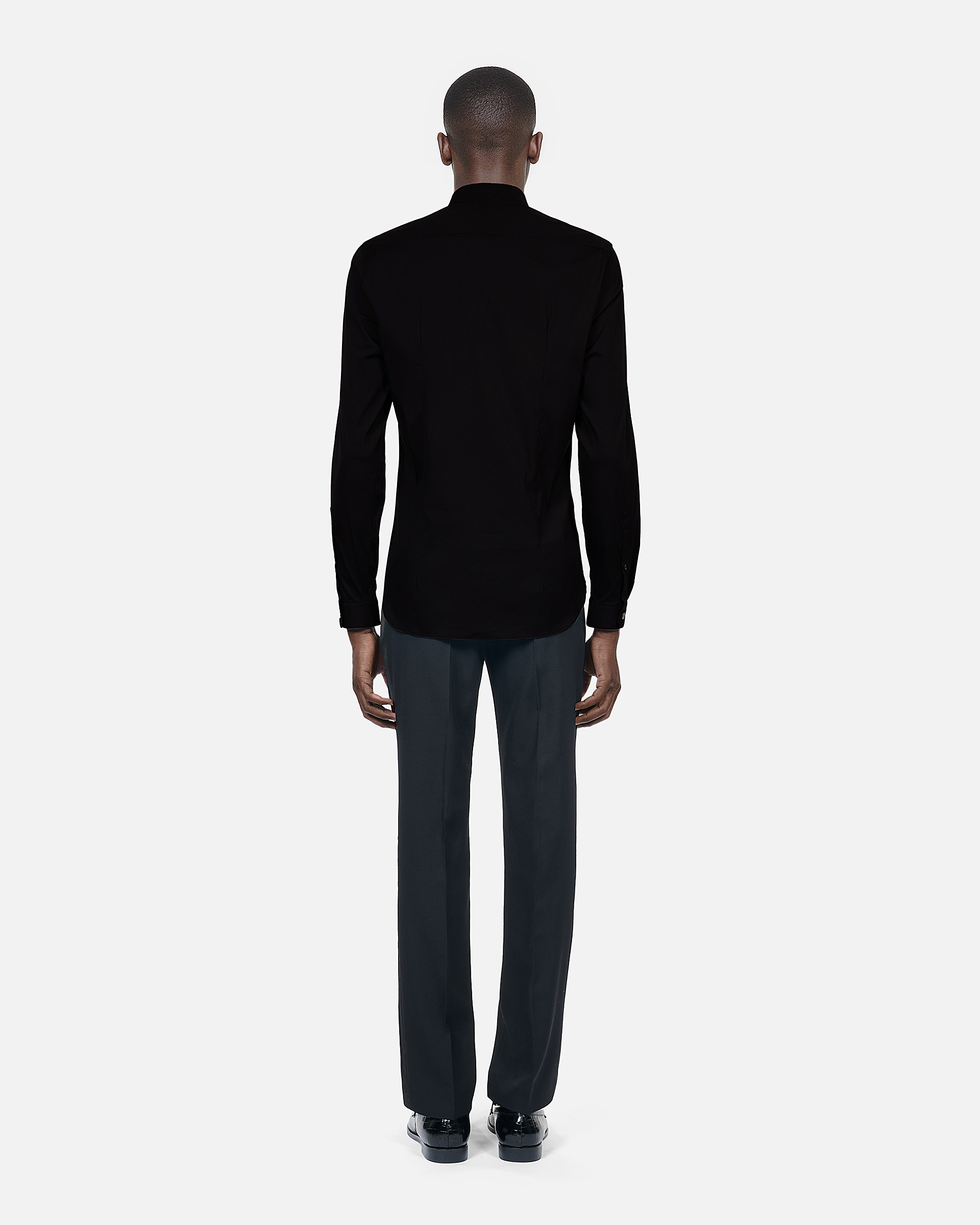Black poplin shirt