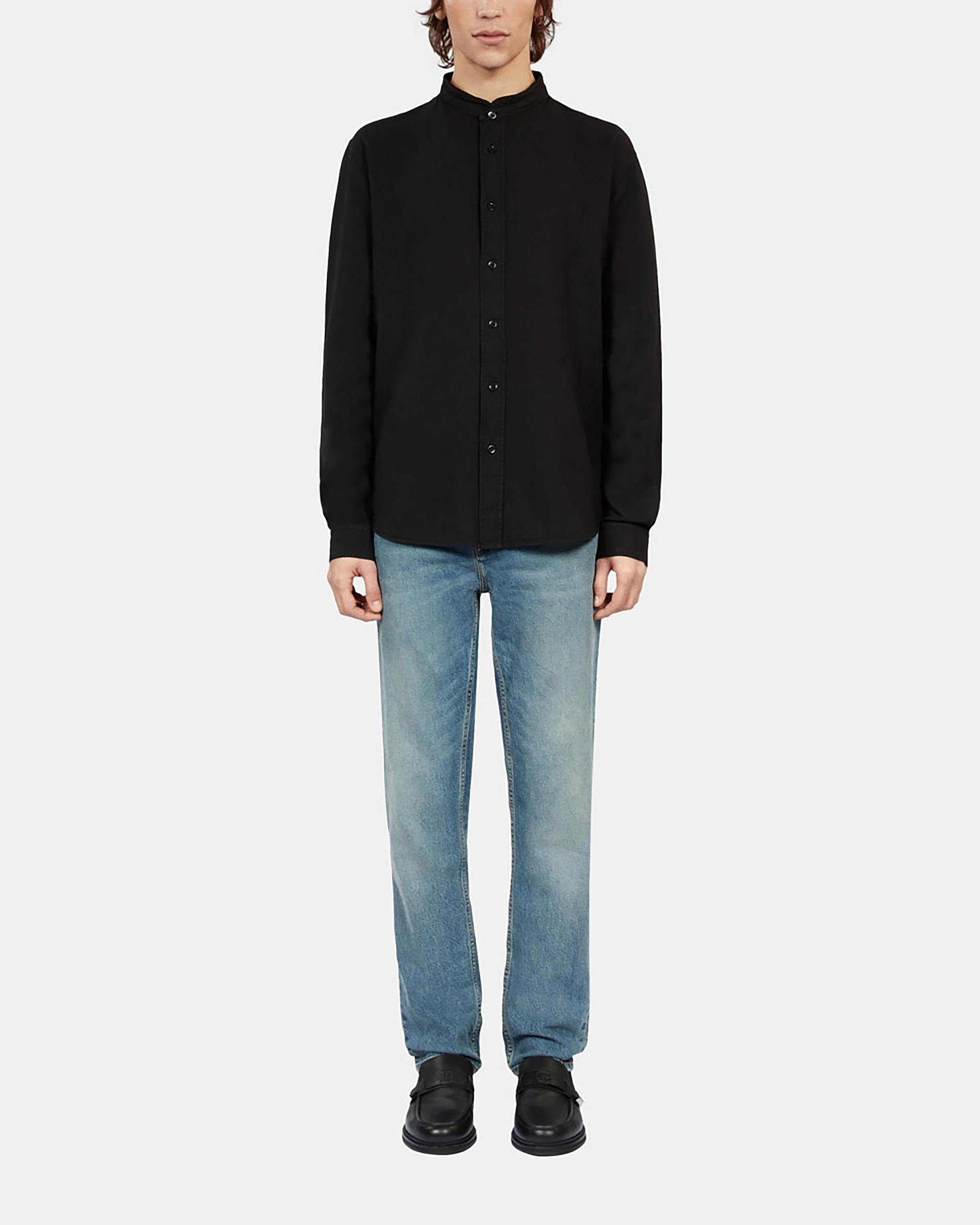 Black cotton and linen shirt