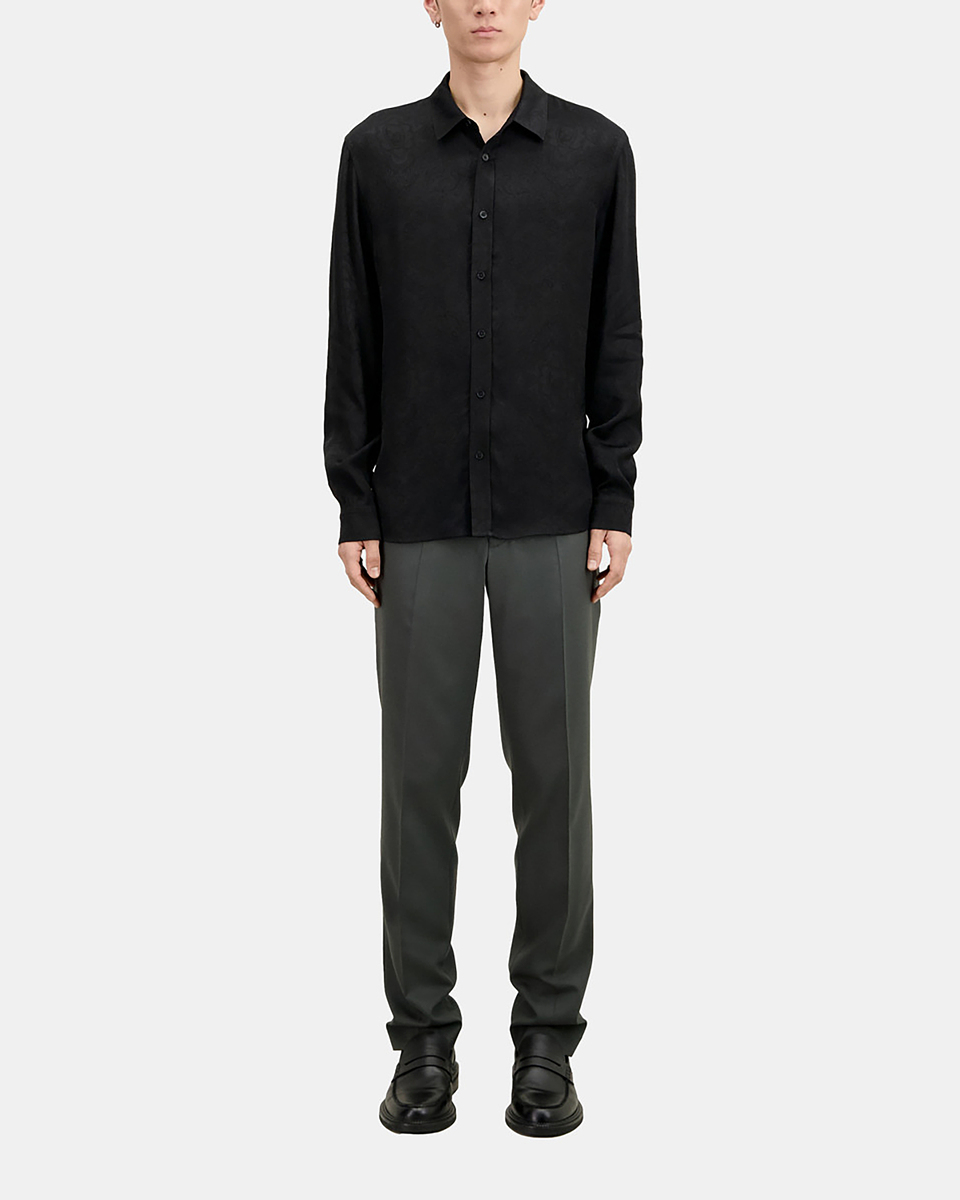Black jacquard shirt with skulls