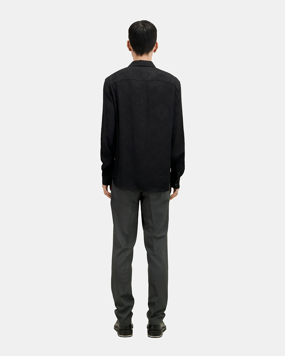 Black jacquard shirt with skulls