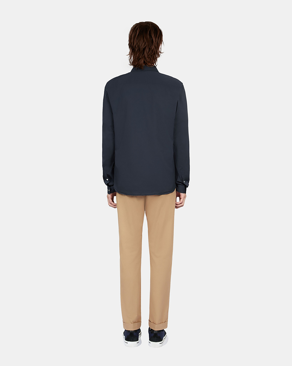Navy blue cotton voile shirt