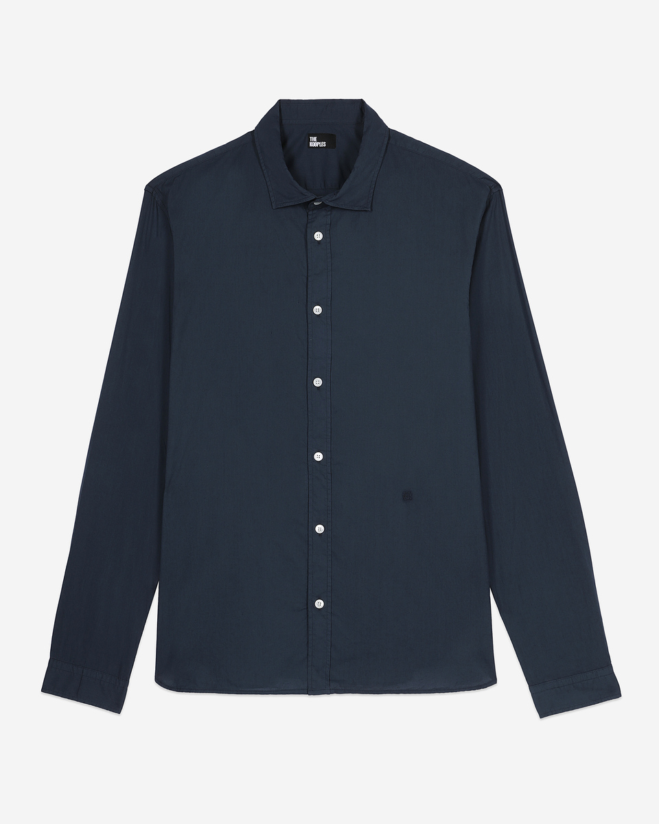Navy blue cotton voile shirt