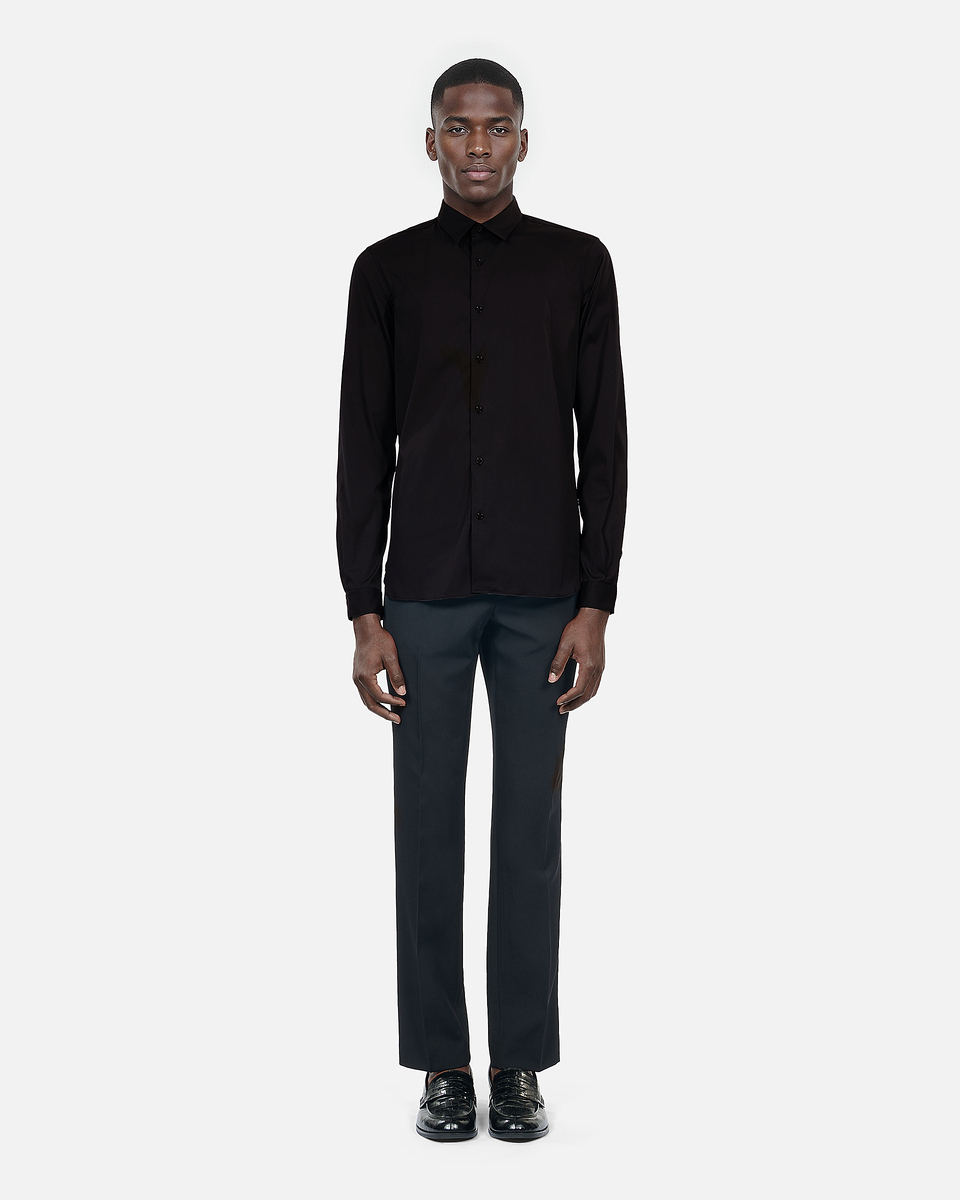 Black poplin shirt