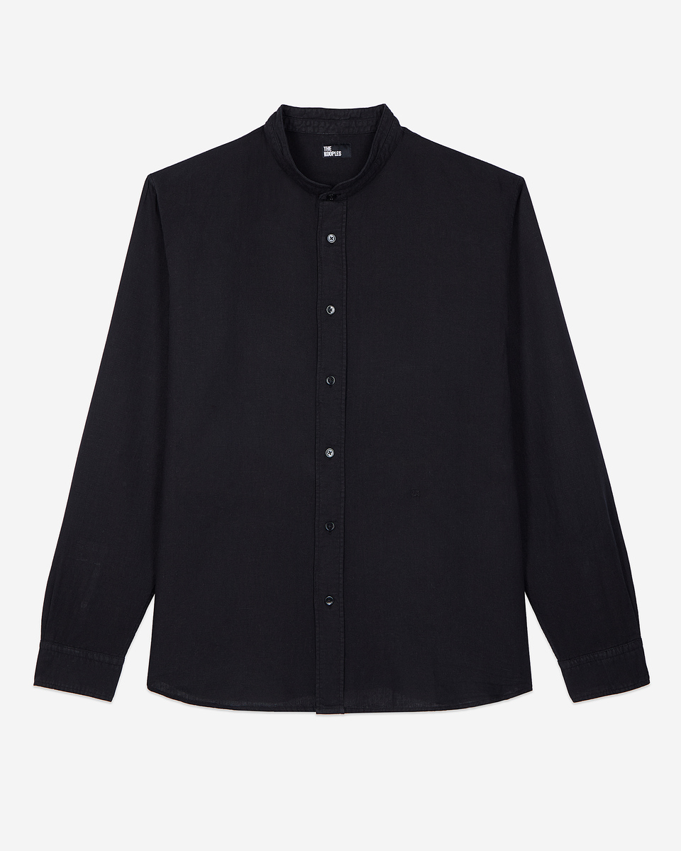 Black cotton and linen shirt