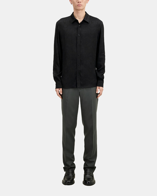 Black jacquard shirt with skulls