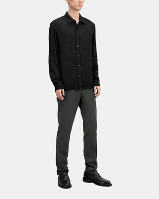 Black jacquard shirt with skulls