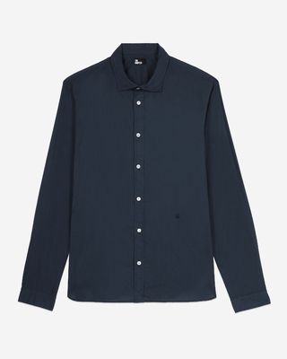 Navy blue cotton voile shirt